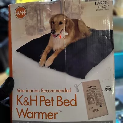 K&H Pet Bed Warmer- Large 11  X 23.75”- Electric Heating Pad Dog/Cat 13 Watts • $19.99