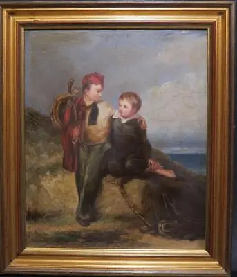 Restoration? Old Oil William Collins? Boys On Beach 1850 • $483.96