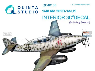 QTSQD48163 1:48 Quinta Studio Interior 3D Decal - Me262B-1a/U1 (HBS Kit) • $18.19