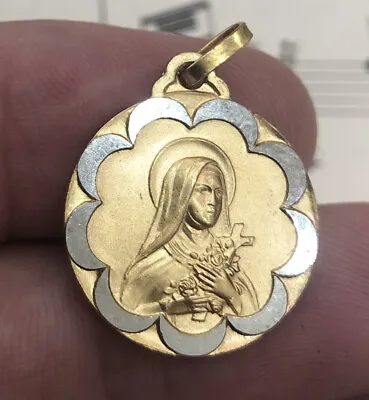 Vintage French St. Therese Of Lisieux Religious Medal C1960 • $12