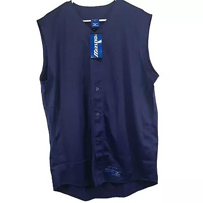 Mizuno XL Baseball Sleeveless Mesh Jersey XL Shirt Vest New Purple Buttoned Top • $16.97