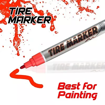 RED Tire Tyre Paint Marker Pen Car Motorcycle Tread Waterproof Fit Yamaha • $7.86