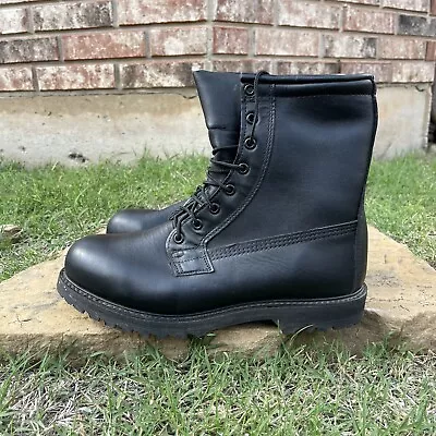 Vintage Military Boots Steel Toe Biltrite Vibram Sole Size 8 • $38