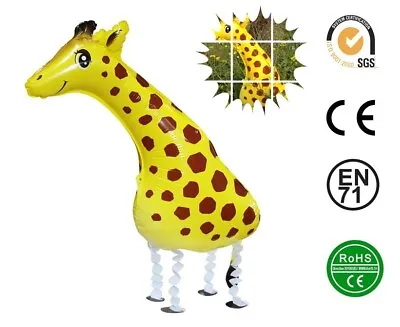 Giraffe Balloon Walking Pet Animal Airwalker Foil Helium Jungle Parties Toys • £2.49