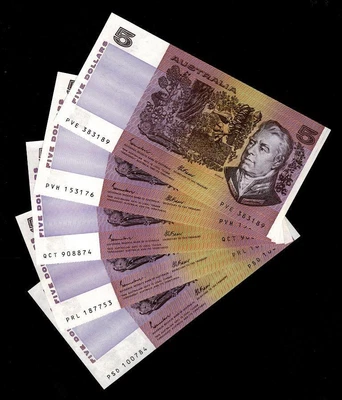 $52.10 • Buy 1985 $5 LOT Of 5 CIRCULATED NOTES..JOHNSTON/FRASER..EF Or BETTER..NO RESERVE.