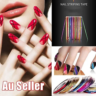 Nail Art Striping Tape Line Rolls Decoration Stickers Decals Tips DIY • $4.95