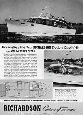 1954 Richardson 41 Double Cabin Yacht Original Print Ad  • $16.47