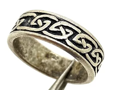 Mens Distressed Biker Wire Wrapped Sterling Silver 925 Ring Band Size 8 • $42