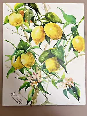 Vintage Farmhouse Lemon Tree Print On Canvas Wall Decor • $14