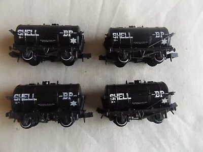 Rake Of 4 Peco Shell -  Bp 0il  Tankers   N Gauge • £4.20