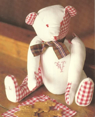 £1.25 • Buy Gingham Bear~toy Sewing Pattern + Enlarged Templates