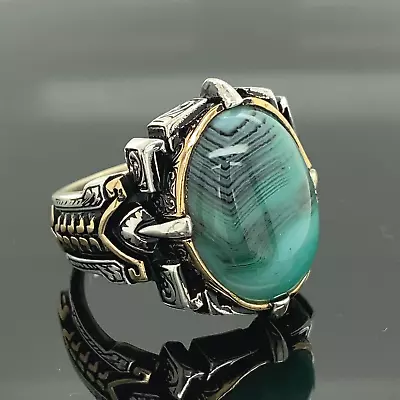 Man Malachite Stone Ring  Natural Malachite Ring  Natural Gemstone Ring • $75