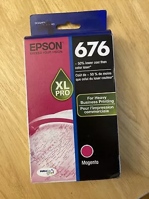New Epson 676XL Magenta T676XL320 Ink Cartridge Genuine Sealed • $12.88