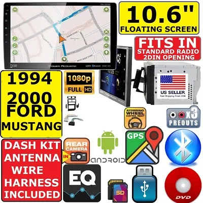 94-00 Ford Mustang 10.6  Navigation Bluetooth Usb Cd/dvd Car Radio Stereo Pkg • $590.11