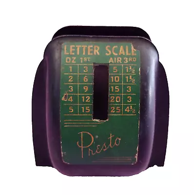 Presto Letter Mail Scale Vintage Metal 5 Oz Black Green Metal Spec Mfg Chicago • $15.99