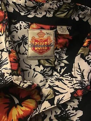 Vtg DUKE Kahanamoku Floral Rayon ￼ Hibiscus Hawaiian Luau Aloha Shirt Mens XL • $77