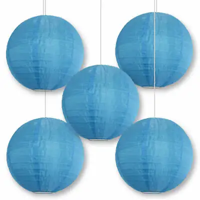 BULK PACK (5) 24  Sky Blue Shimmering Nylon Lantern Even Ribbing Durable H... • $67.76