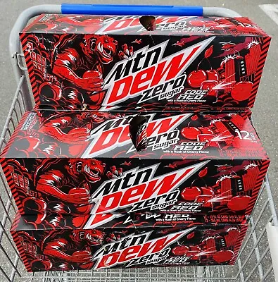 36 Cans MOUNTAIN DEW  Code Red Zero Sugar Three 12 PACK Cans 12oz Ea Fresh 07/24 • $29.95