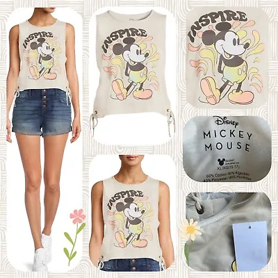 XL Mickey Mouse Women's Side Tie Knit Tank Top • $10
