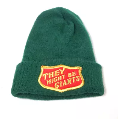 Vintage They Might Be Giants Green Beanie By SCHUESSLER MILLS Knit Stocking Hat • $38.97