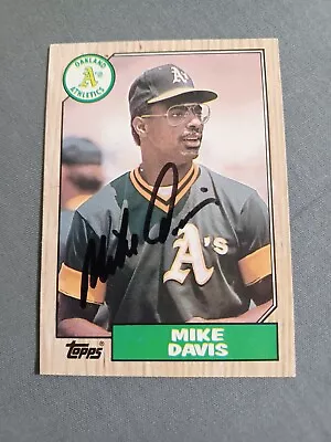 MIKE DAVIS 1987 Topps # 83 Autographed Signed Card OAKLAND ATHLETICS 87 Auto • $15