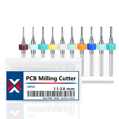 10x Micro PCB Drill Bits 1.1mm-2.0mm Tungsten Carbide For CNC Dremel Rotary Tool • $13.99