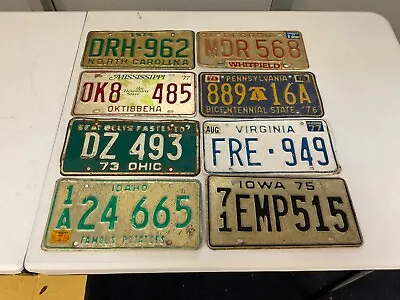 Shop Cleanup Lot # 10 Of 8 1970s License Plates Vintage Rustic • $29.25