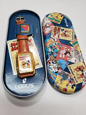 NEW Disney Mickey Mouse Steamboat Willie Watch By Lorus With Original GIFT TIN • $45.99