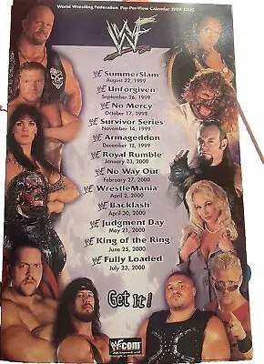 1999-2000 WWF WRESTLING PAY-PER-VIEW CALENDAR PROMO POSTER 11X17  Undertaker +++ • $12.99