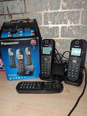 Panasonic KX-TGC413 Trip Landline Phones Cordless - Need New Batteries • £10