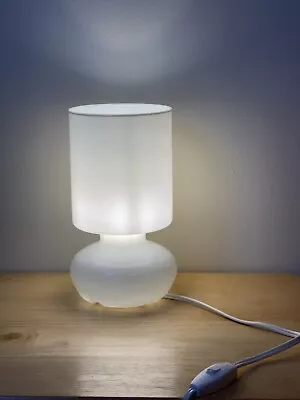 Vintage IKEA White Glass Lykta Table Lamp Works Retro Mushroom Light • $55.99