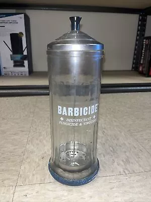 Vintage Barbicide Disinfectant Jar Storage Jar Barber Shop Collectible • $4