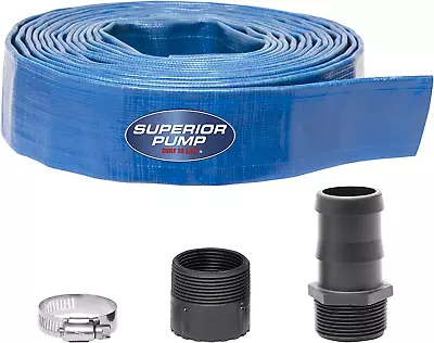 99621 Lay-Flat Discharge Hose Kit 5-Piece | 25Mm X 50M Water Pump | 2 Stainless • $81.62