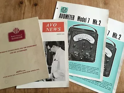 £15 • Buy Avometer Model 7 Universal Original Instruction Book + AVO News + 2 Spec Sheets