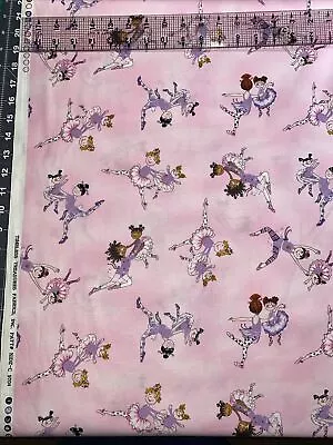 Ballerina’s On Pink Kids-C 9704 Timeless Treasures Cotton Fabric 1/2 Yard - New • $5.69