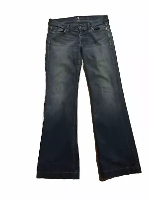 Womens 7 For All Mankind Bell Bottom Flare Jeans Measures 35 X 35 Low Rise  • $27.95