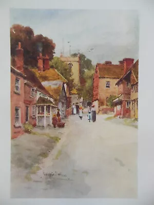 £7.99 • Buy Original Edwardian 1909 HAMPSHIRE Print Of Hambledon Village By Wilfrid Ball