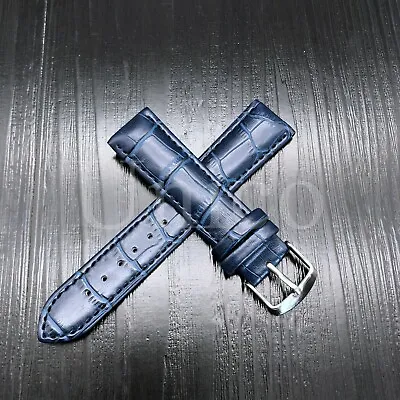 12 14 16 18 20 22 MM D/Blue Genuine Leather Watch Strap Band Fits For Timex USA • $11.99