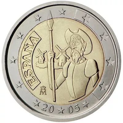 Spain - 2 Euro Commemorative 2005 Don Quixote De La Mancha UNC - FREE SHIPPING • $14.99