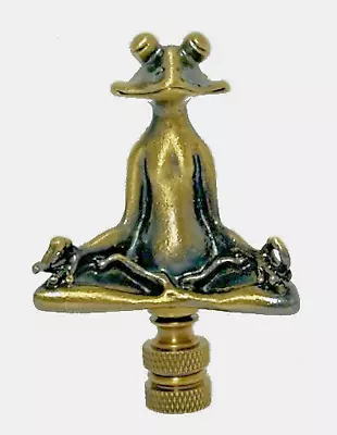 Frog Meditating Lamp Shade Finial- Antique Brass Finish #108 • $12.90