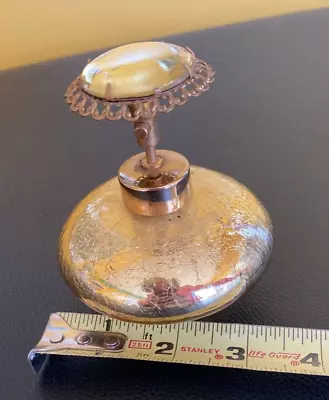 VTG DeVilbiss Antique Mercury Glass Gold Crackle  Perfume Spray Bottle 500-74 • $35