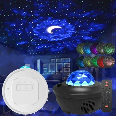 £9.98 • Buy Galaxy Star Moon Cloud Aurora Projector Music Night Light Ocean Wave Lamp Remote