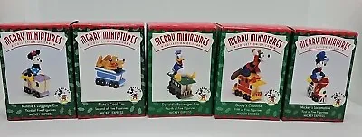 Complete 1998 Hallmark Merry Miniatures  Mickey Express  Train Set Ornaments • $29.74