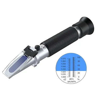 Salinity Refractometer Salt Water Tester Hydrometer For Marine Fish Aquariums • £19.98