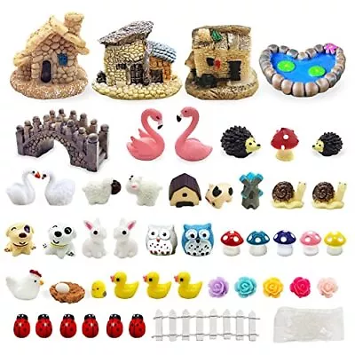 Selected 50 Pcs Fairy Garden Accessories Fairy Garden Kit Fairy Garden Animals M • $15.40