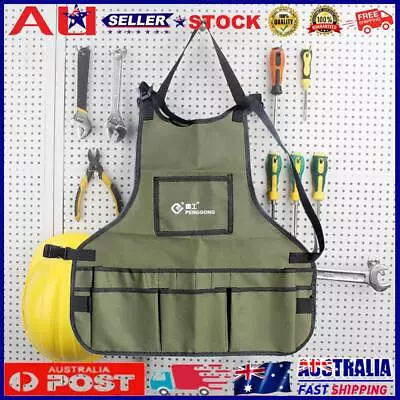 Work Apron Oxford Cloth Waterproof Heavy Duty Woodworking Apron (Army Green) • $18.02