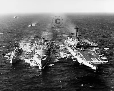 USS Hancock Aircraft Carrier 1965 Photo Resupply Western Pacific 8X10 Print • $7.99