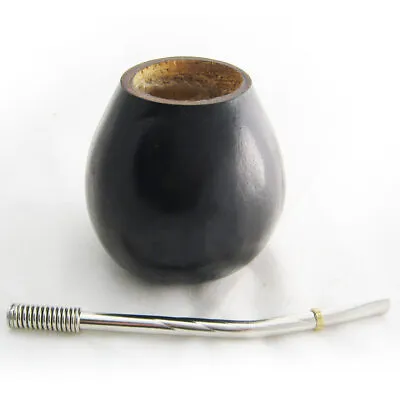 Argentina Mate Gourd Yerba Tea With Straw Bombilla Kit Artisan Handmade New 6891 • $9.49