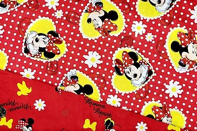 Minnie Mouse Bows Daisies Polka Dot Heart Cotton Retired OOP Fabric BTY YOU PICK • $24.99