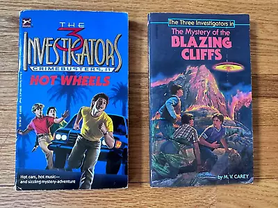 Lot Of 2  THE 3 INVESTIGATORS  Books - Hot Wheels CrimEbusters & BLAZING CLIFFS • $8.99